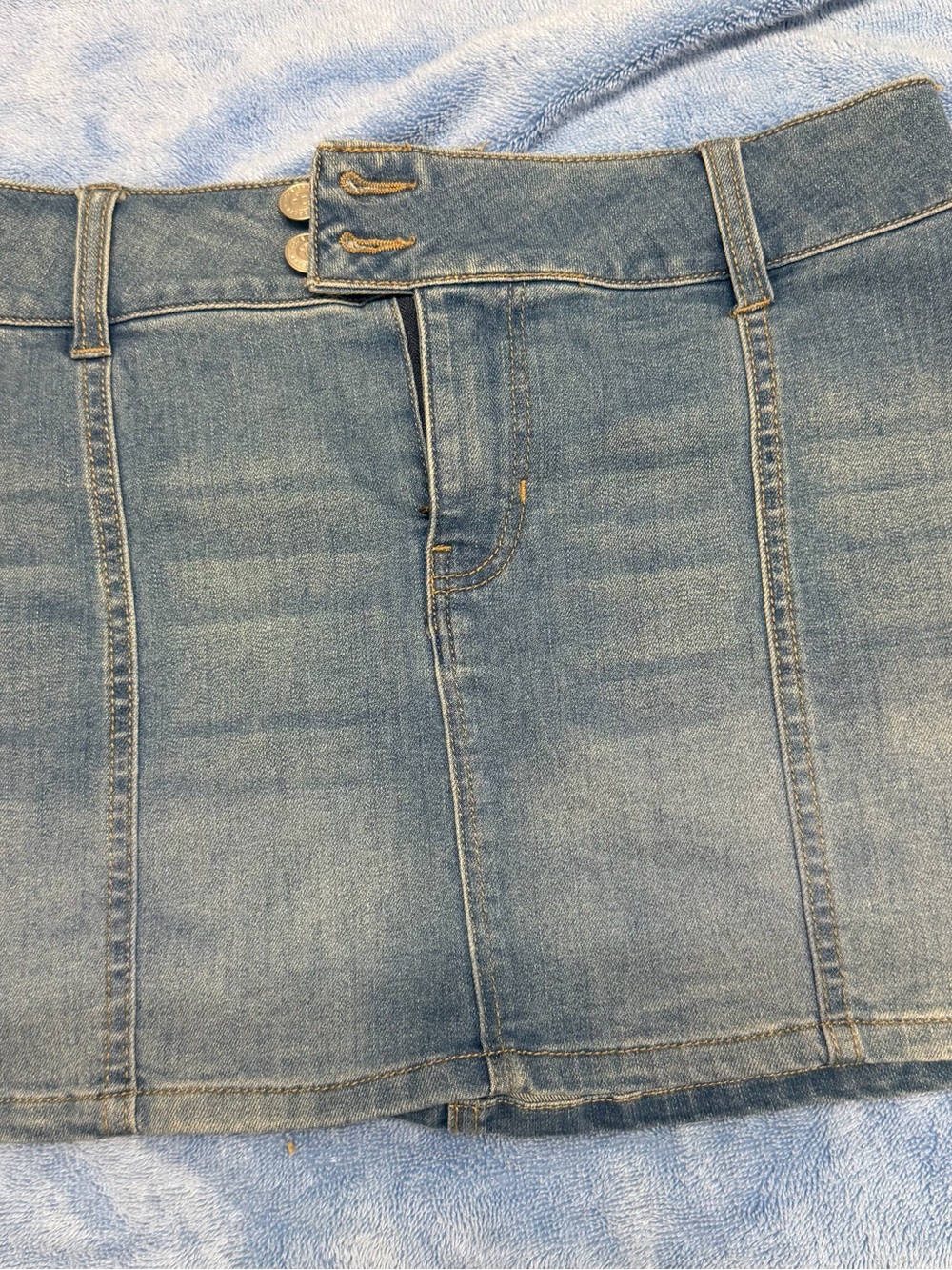True Craft Light Blue Denim Mini Skirt